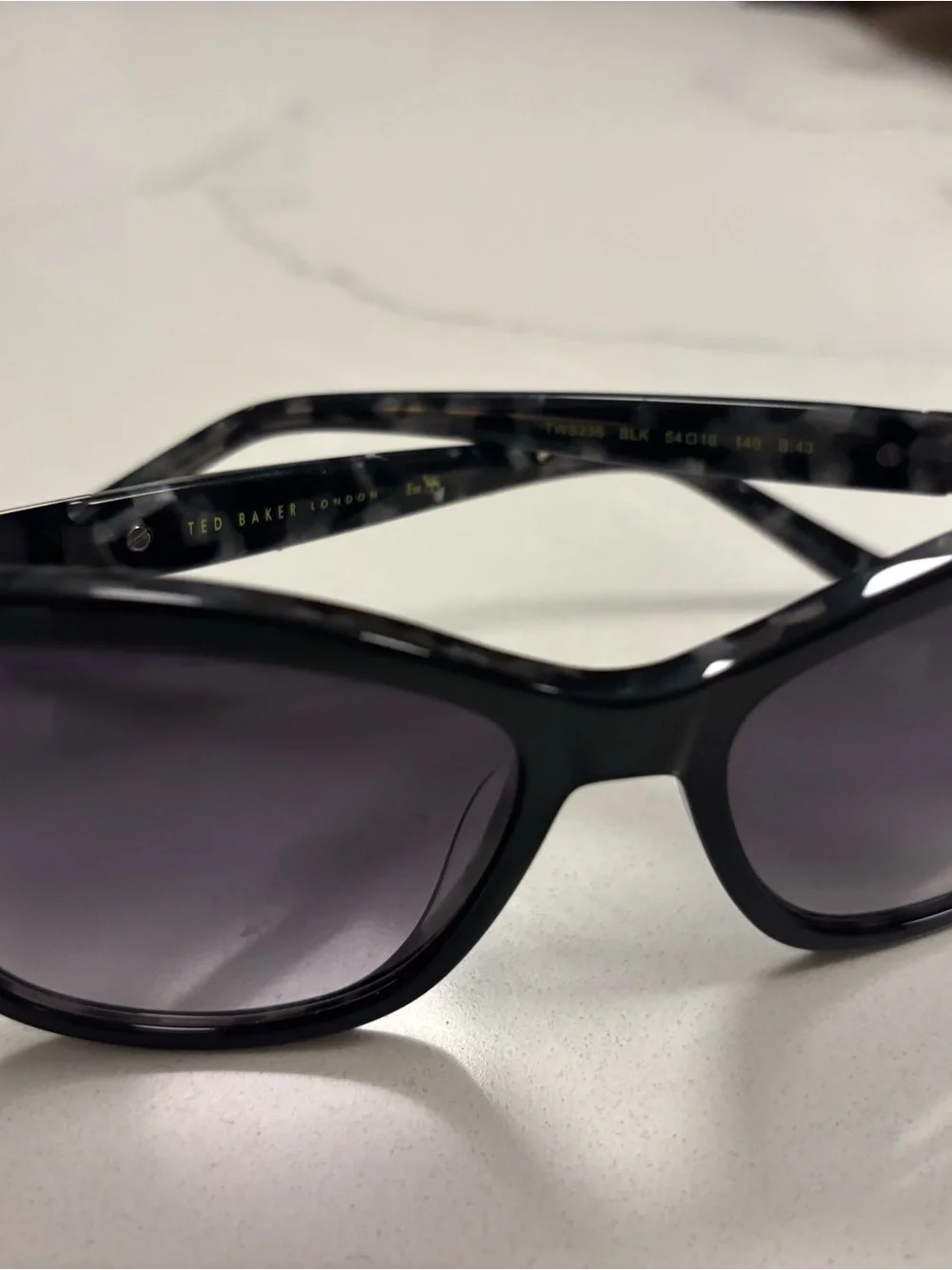 Ted Baker Black Frame Sunglasses with Gray Gradient Lenses